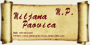 Miljana Paovica vizit kartica